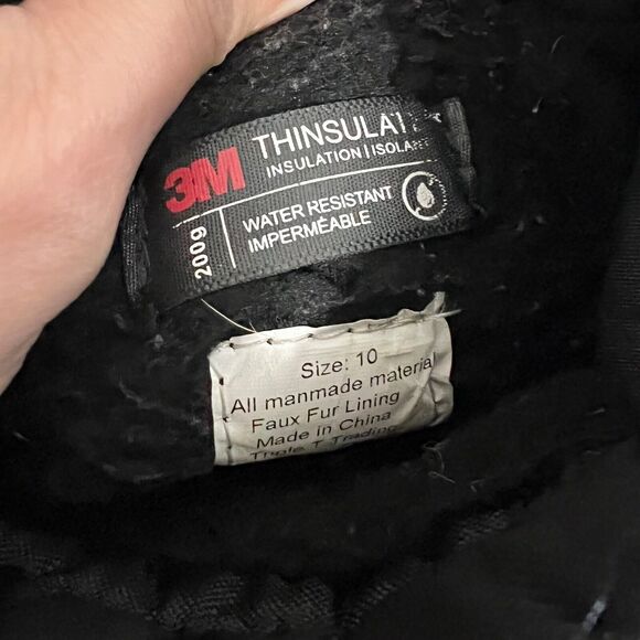 Northside 3M Thinsulate Winter Snow Boot Size 10 Black Insulated Water Resistant - Picture 7 of 9